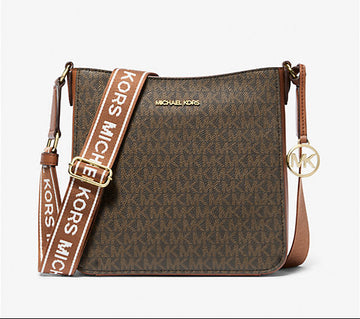 Petit sac messager Michael Kors Jet Set Travel Signature Logo