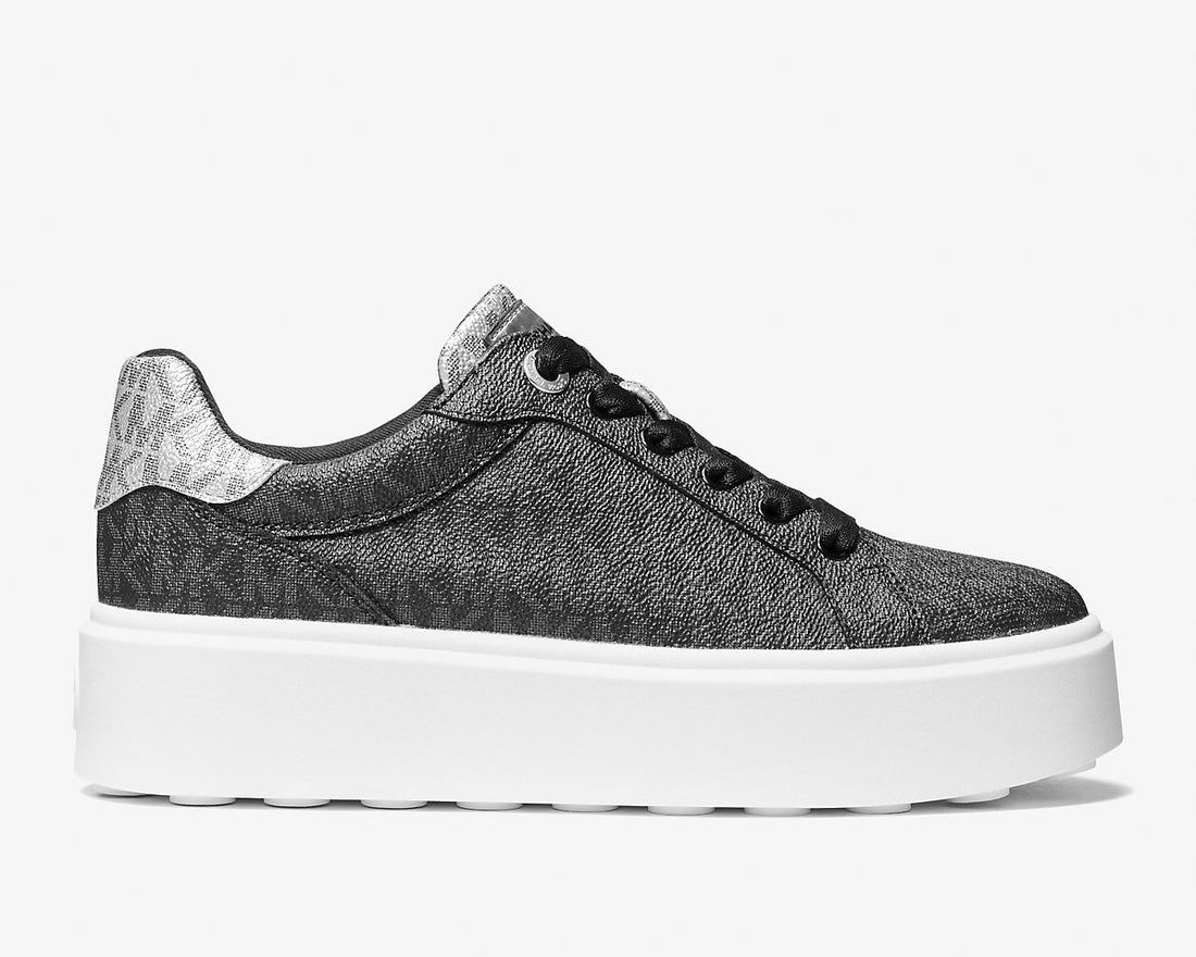 Michael Kors Romey Metallic Two-Tone Signature Logo Platform Sneaker