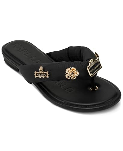 Karl Lagerfeld Paris womens Everyday Cushioned Insole Celin Floral - Flat Slide Sandal