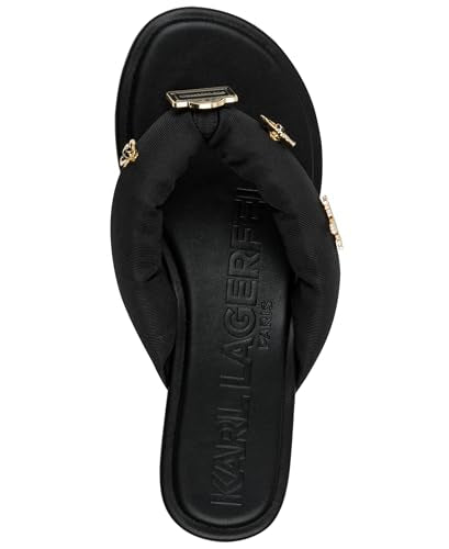 Karl Lagerfeld Paris womens Everyday Cushioned Insole Celin Floral - Flat Slide Sandal