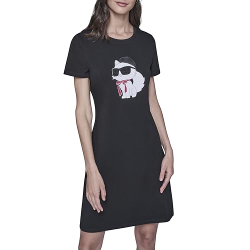 Karl Lagerfeld Women's Short Sleeve Soft Logo T-Shirt Dress