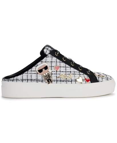 Karl Lagerfeld Womens Cambria Slip on Sneaker Mule with Pins Sneaker