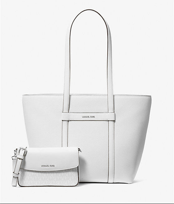 Michael Kors Jet Set 2-in-1 Pebbled Leather and Logo Tote Bag