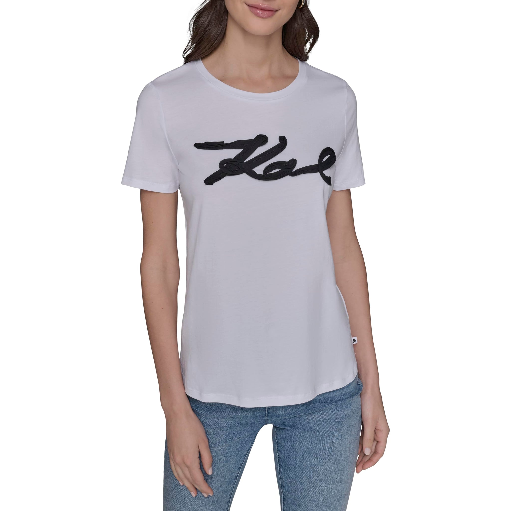 Karl Lagerfeld Women's Soft Everyday Logo Casual T-Shirt