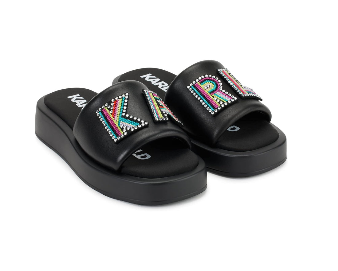 Karl Lagerfeld Paris womens Cushioned Insole Everyday Opal - Platform Slide Slide Sandal