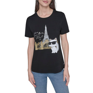 Karl Lagerfeld  Paris Women's Soft Everyday Essential Casual T-Shirt