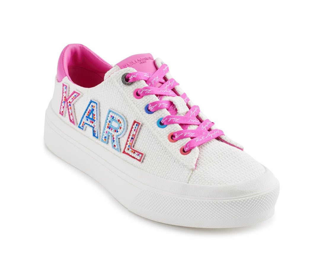 KARL LAGERFELD Gida Lace Up Sneaker with Studded Logo Sneaker
